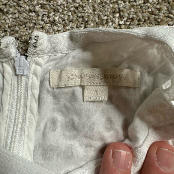 Johnathan SIMKHAI Eyelet Fit And Flare White Dress Size 4 - Picture 4 of 7